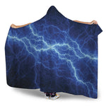 Lightning Plasma Print Hooded Blanket