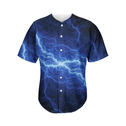 Lightning Plasma Print Men's Baseball Jersey