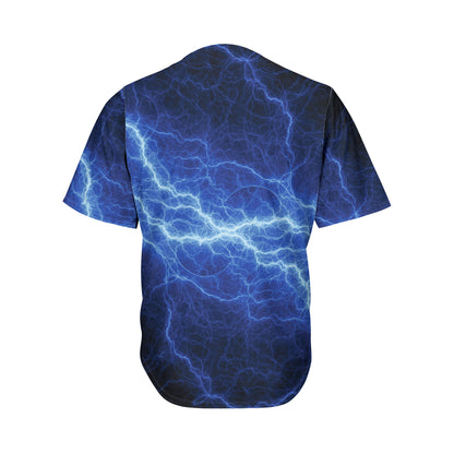 Lightning Plasma Print Men's Baseball Jersey