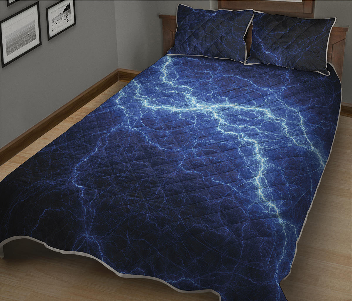 Lightning Plasma Print Quilt Bed Set
