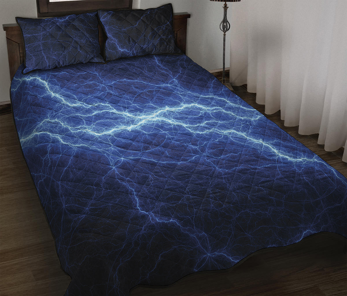 Lightning Plasma Print Quilt Bed Set