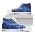 Lightning Plasma Print White High Top Shoes