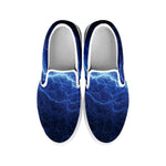 Lightning Plasma Print White Slip On Shoes