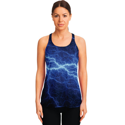 Lightning Plasma Print Women's Racerback Tank Top
