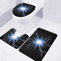 Lightning Spark Print 3 Piece Bath Mat Set