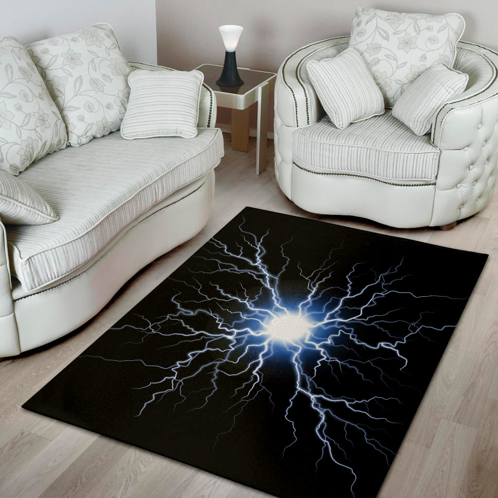 Lightning Spark Print Area Rug