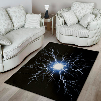Lightning Spark Print Area Rug