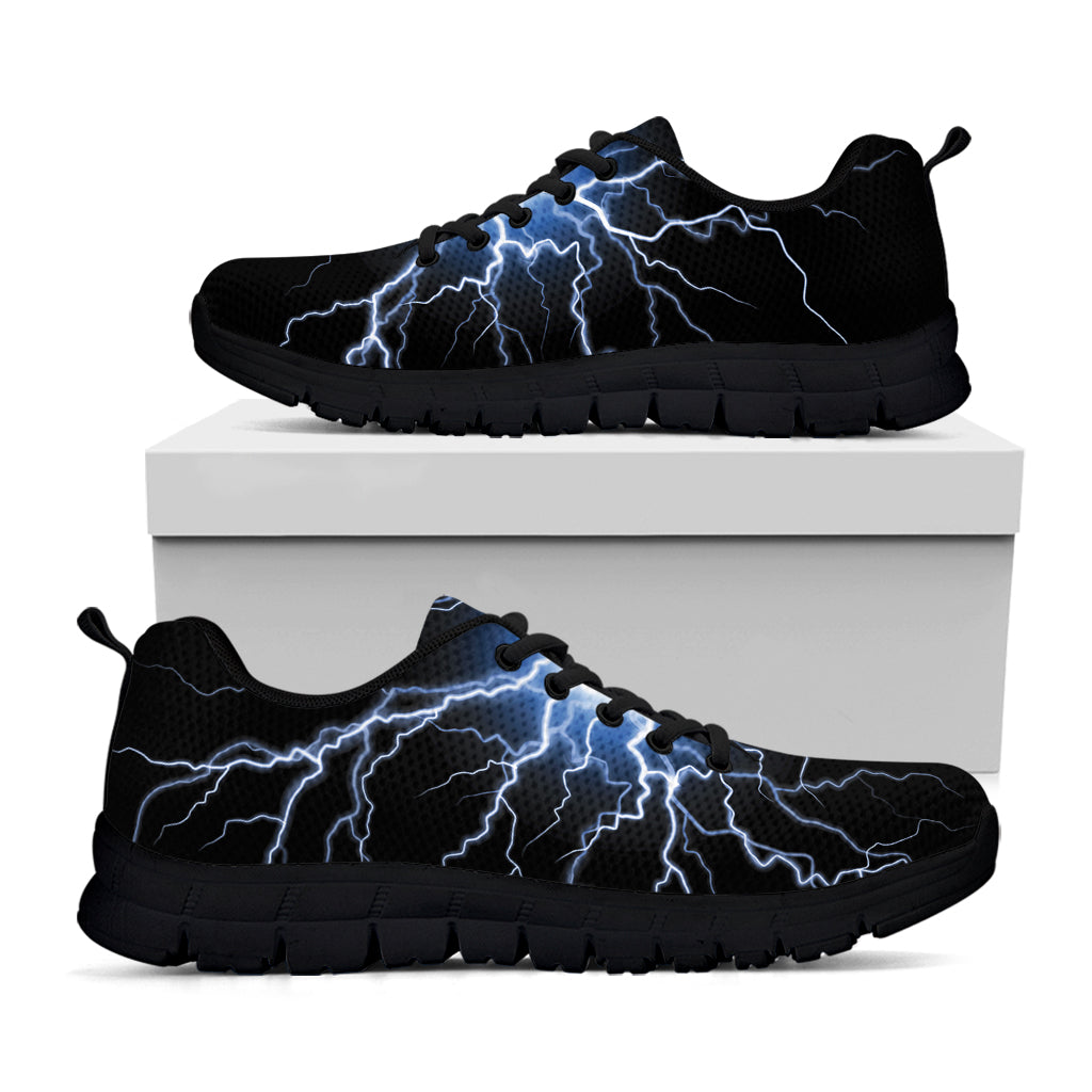 Lightning Spark Print Black Sneakers