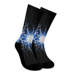 Lightning Spark Print Crew Socks