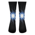 Lightning Spark Print Crew Socks
