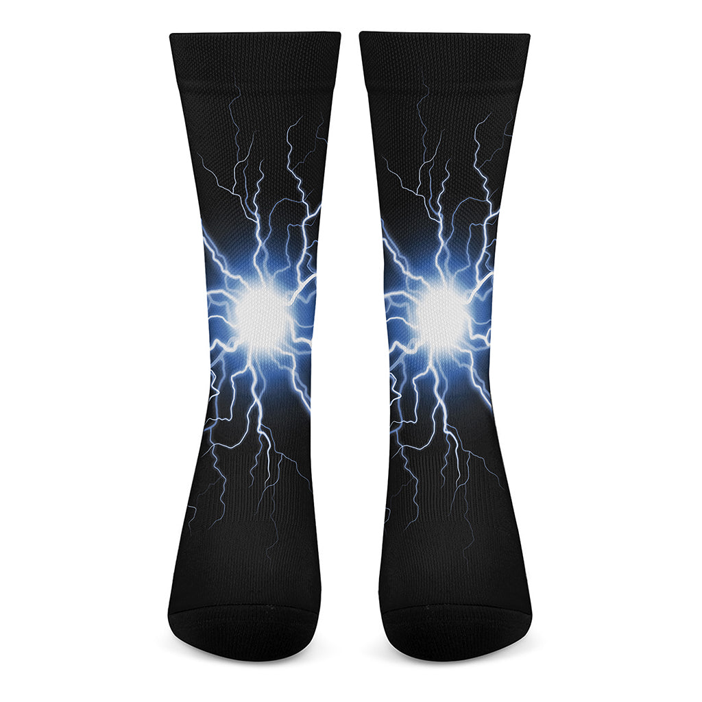 Lightning Spark Print Crew Socks
