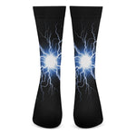 Lightning Spark Print Crew Socks
