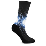 Lightning Spark Print Crew Socks