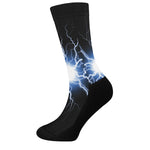 Lightning Spark Print Crew Socks