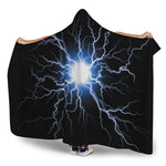 Lightning Spark Print Hooded Blanket