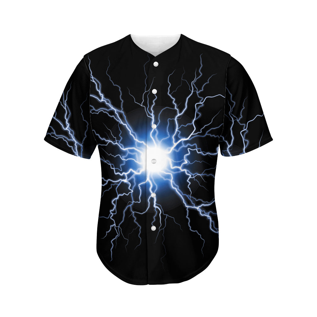 Lightning Spark Print Men's Baseball Jersey
