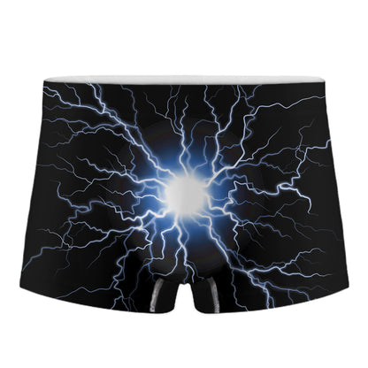 Lightning Spark Print Men's Boxer Briefs