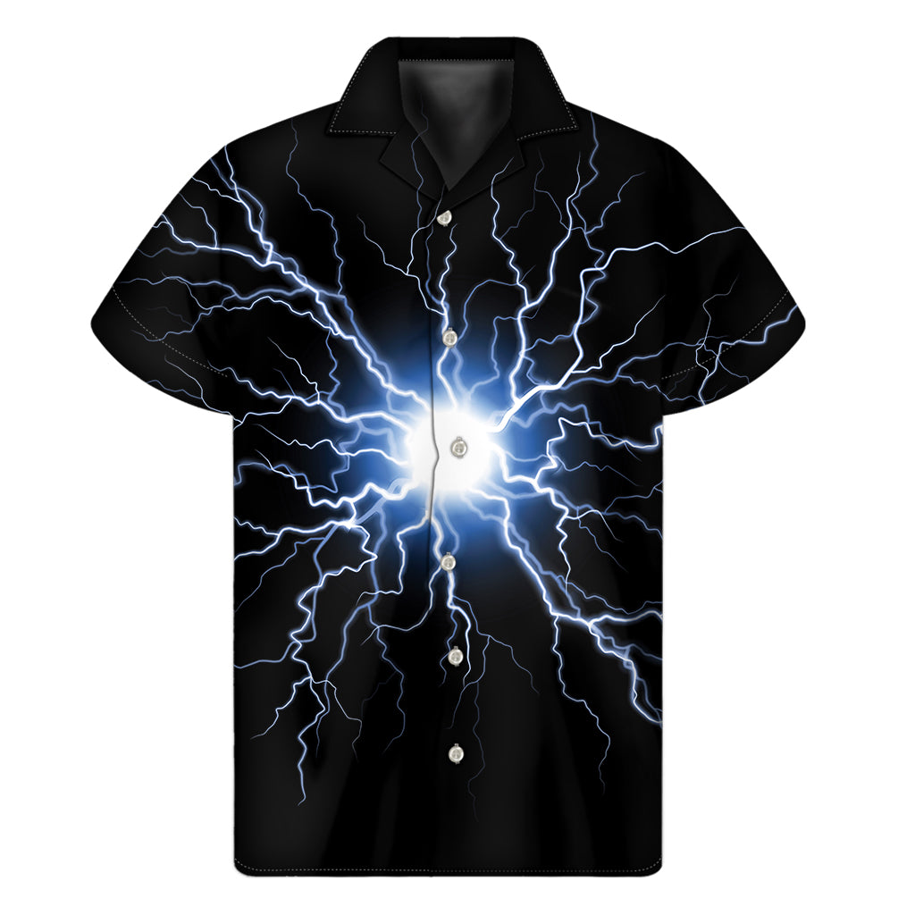 Lightning Spark Print Men's Short Sleeve Shirt