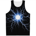 Lightning Spark Print Men's Tank Top