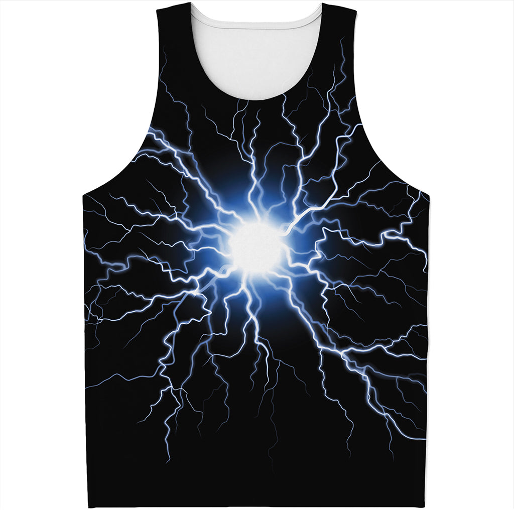 Lightning Spark Print Men's Tank Top