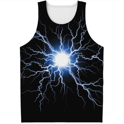 Lightning Spark Print Men's Tank Top