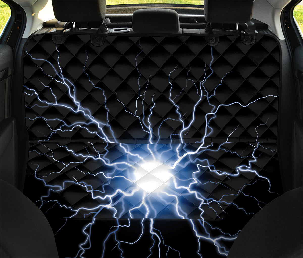 Lightning Spark Print Pet Car Back Seat Cover