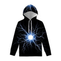 Lightning Spark Print Pullover Hoodie