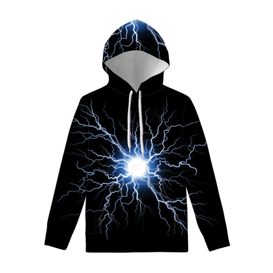 Lightning Spark Print Pullover Hoodie