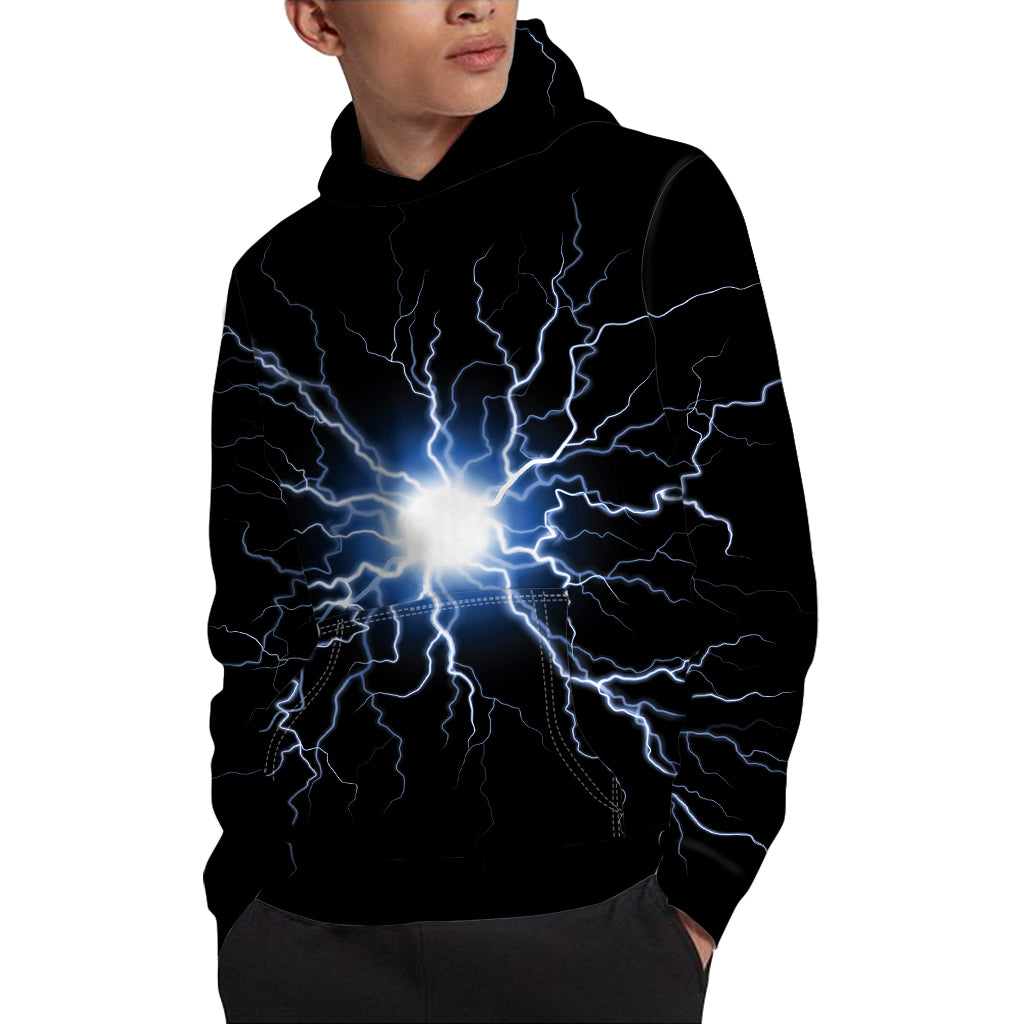 Lightning Spark Print Pullover Hoodie