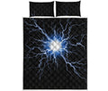 Lightning Spark Print Quilt Bed Set