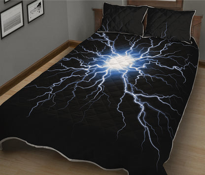 Lightning Spark Print Quilt Bed Set