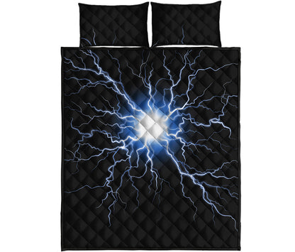 Lightning Spark Print Quilt Bed Set