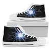 Lightning Spark Print White High Top Shoes
