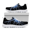 Lightning Spark Print White Running Shoes