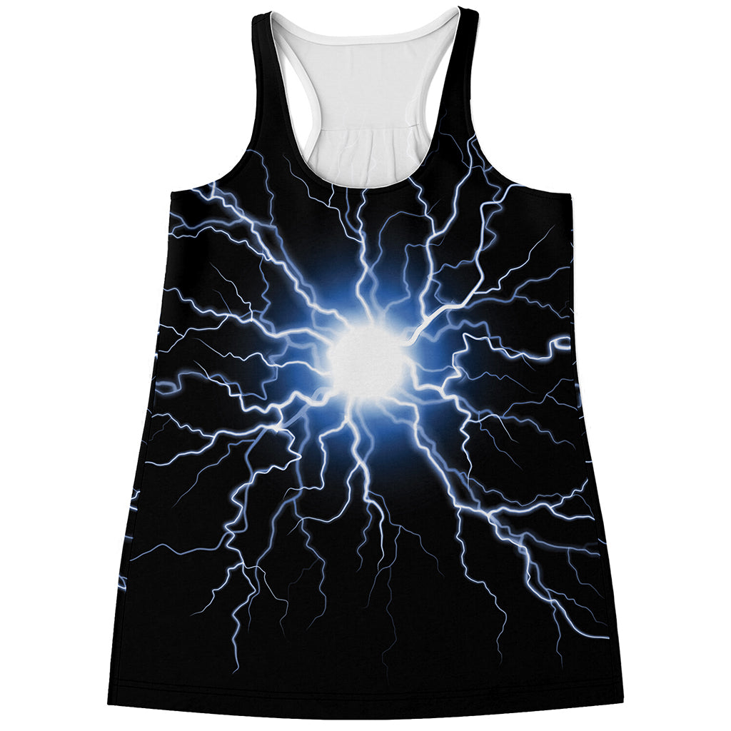 Lightning Spark Print Women's Racerback Tank Top