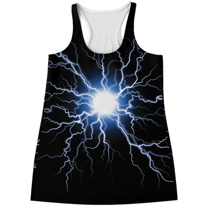 Lightning Spark Print Women's Racerback Tank Top