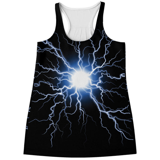 Lightning Spark Print Women's Racerback Tank Top