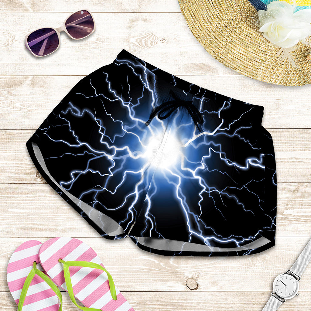 Lightning Spark Print Women's Shorts
