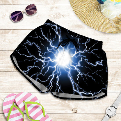 Lightning Spark Print Women's Shorts