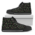 Lights Christmas Pattern Print Black High Top Sneakers