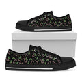 Lights Christmas Pattern Print Black Low Top Sneakers
