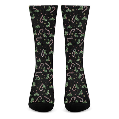 Lights Christmas Pattern Print Crew Socks