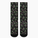 Lights Christmas Pattern Print Crew Socks