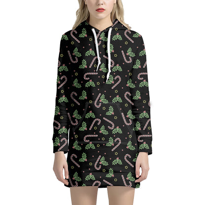 Lights Christmas Pattern Print Hoodie Dress