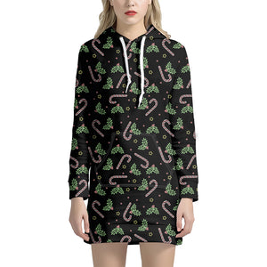 Lights Christmas Pattern Print Pullover Hoodie Dress