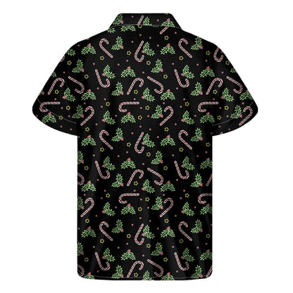 Lights Christmas Pattern Print Men's Short Sleeve Shirt