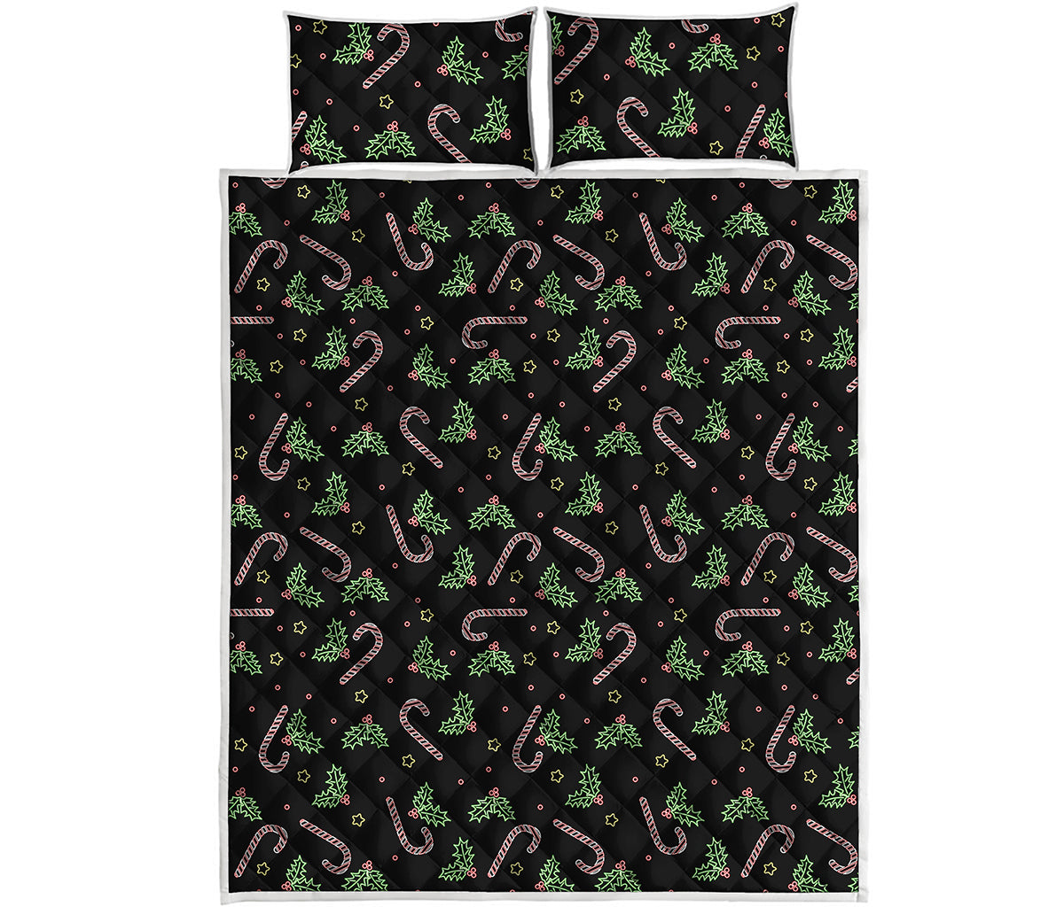Lights Christmas Pattern Print Quilt Bed Set