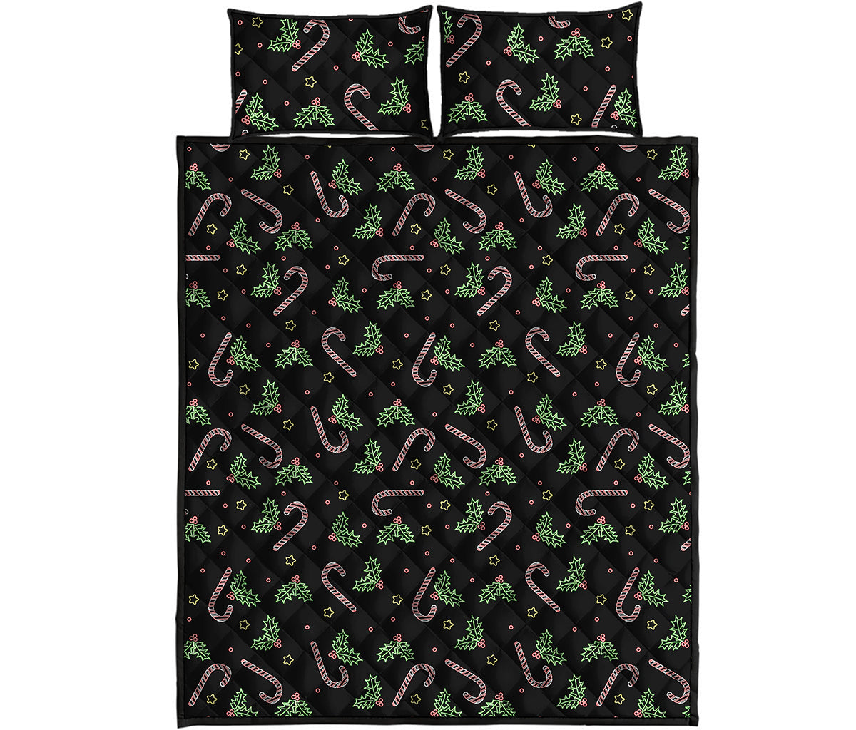 Lights Christmas Pattern Print Quilt Bed Set
