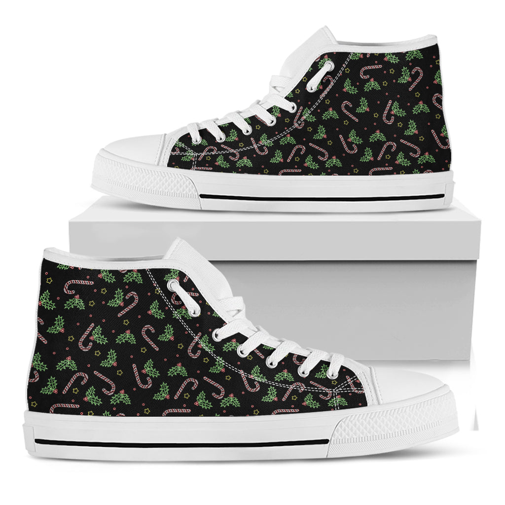 Lights Christmas Pattern Print White High Top Shoes