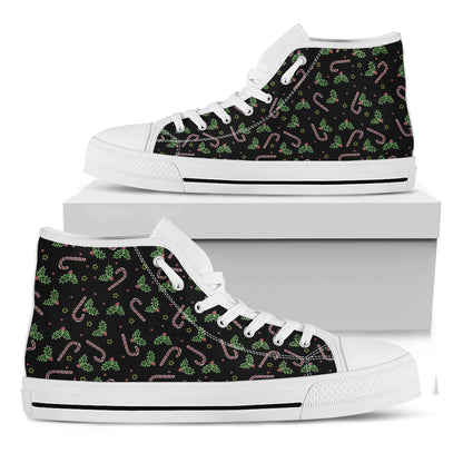 Lights Christmas Pattern Print White High Top Shoes